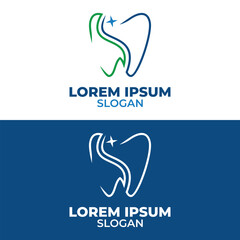 Fototapeta premium Iconic minimal modern tooth logo