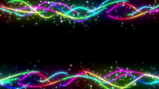 rainbow Light Wave Abstract Frame Background