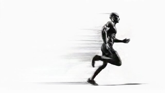 Dynamic Motion Graphic: Athletic Man Running with Speed Effect animation sequence video