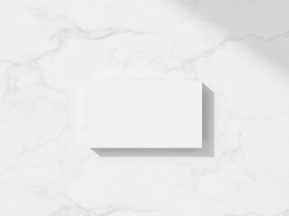 Minimalist white card on marble surface