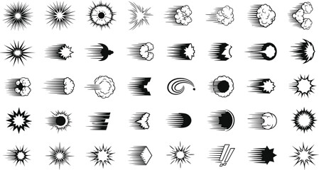 Collection of dynamic comic book style explosion and motion effect graphics © Crazy Dreamy Boy