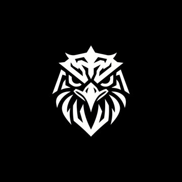 Stylized Eagle Head Logo Design with Sharp Geometric Features.