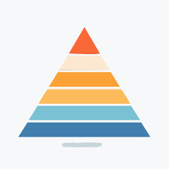 Layered pyramid infographic with multiple colored segments representing levels or stages for business or educational presentations