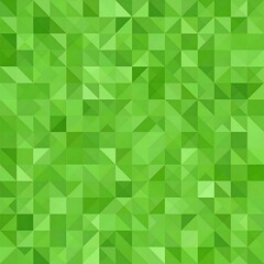 A geometric mosaic of varying green triangles create an abstract, textured surface