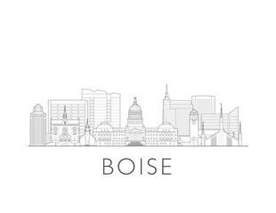 Boise Idaho cityscape illustration skyline drawing