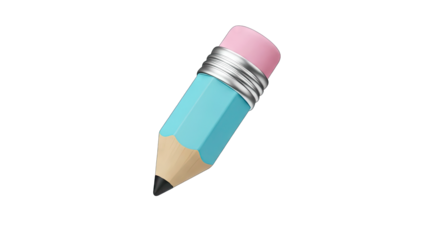 3D Pencil Illustration on White Background