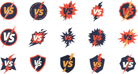 Versus symbols for competitive business presentations