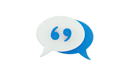 3D Quote Bubbles on White Background
