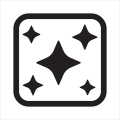 Generative AI spark icon inside square. Artificial intelligence magic generation symbol. Smart automation and innovation badge. Modern AI technology icon. Solid glyph style for interface platform.