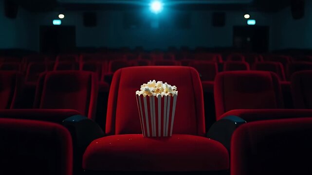 Enjoying classic cinema with popcorn on comfy red seats, perfect date night experience with entertainment ahead
