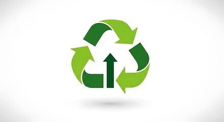 Obraz premium Green Recycling Symbol with Arrows and Arrow.