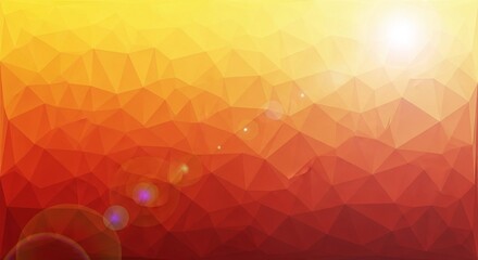 Warm Geometric Abstract Background with Polygonal Gradient and Light Flares
