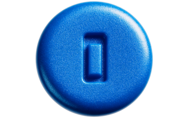 Circular blue info icon with polished surface and vibrant color representing communication guidance and attention in apps and websites isolated on transparent background PNG