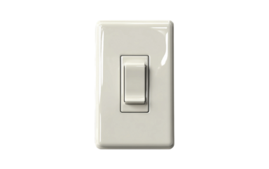 Sleek light switch with detailed surface texture illustrating clean design, usability, and everyday household utility isolated on transparent background PNG