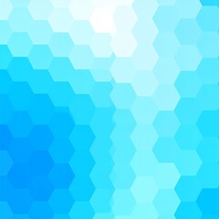 A gradient of blue to white hexagons forms an abstract honeycomb mosaic pattern, shifting lighter towards the top