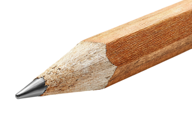 Detailed pencil tip featuring visible wood fibers and graphite center ideal for art learning and design concepts isolated on transparent background PNG