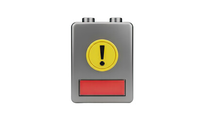 Exclamation Mark Warning Button on transparent background