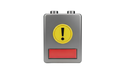 Exclamation Mark Warning Button on transparent background