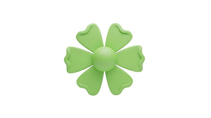 Green cartoon flower icon on transparent background