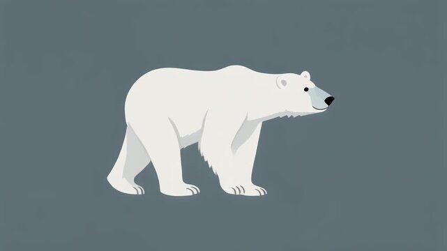White polar bear illustration on gray background.