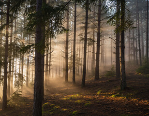 Obraz premium morning in the forest