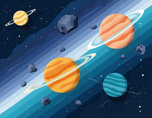 planets in space