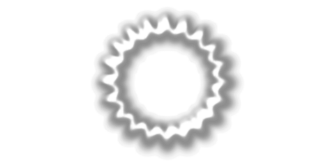 White wavy circle with a soft grey shadow on a white background, an abstract graphic element.