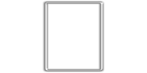 A minimalist white rectangular frame with a sleek silver metallic border on a clean background.