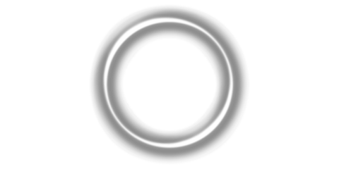 A simple white circle with a subtle grey outline and a soft shadow, creating a minimalist and abstract graphic element on a clean white background.