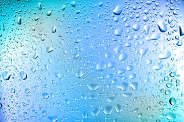 Fotobehang Sportwinkel Glass surface with water drops, closeup view  © New Africa