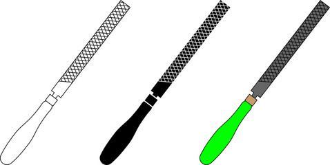 outline silhouette Flat file tool icon set