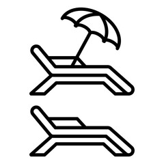 beach chairs icon vector design template modern