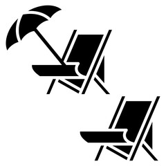 beach chairs icon vector design template modern