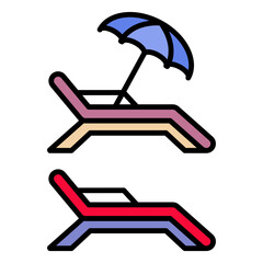 beach chairs icon vector design template modern