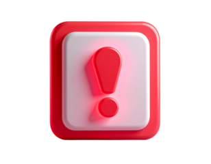 Red Exclamation Mark Alert Icon Graphic Illustration in PNG Format