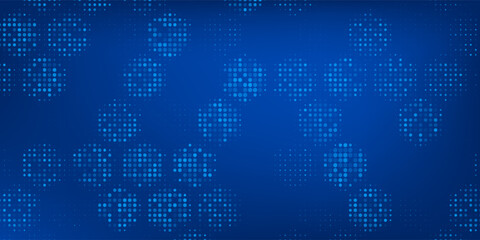 Blue glowing hexagon texture. Abstract neon hexagonal grid wallpaper. Navy honeycomb pattern backdrop. Vector modern technology, business, science, healthcare, medicine, presentation design background