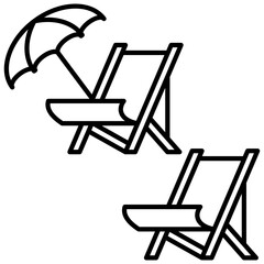 beach chairs icon vector design template modern
