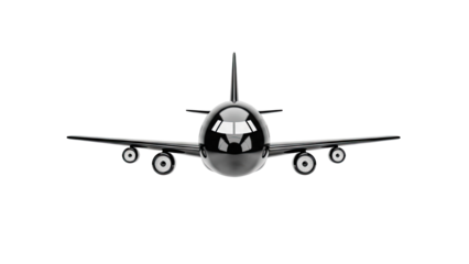Modern Black Jet Airplane transparent background