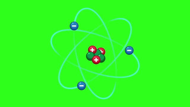Animated Breakdown of Atom Structure With Labeled Components