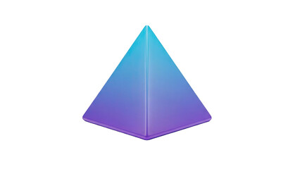 3D Pyramid Geometric Shape with Blue Purple Gradient on transparent background