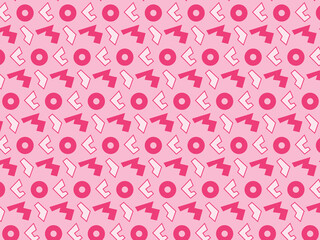 vector seamless pattern design of abstract geometric shapes in shades of pink