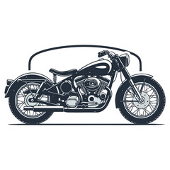 Fototapeta premium Monochrome Vector Artwork Featuring a Classic Vintage Style Motorbike Design