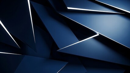 Dark blue abstract geometric shapes background.