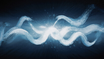Abstract light waves create flowing neon ribbons.