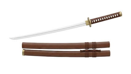 Katana Sword and Scabbard on transparent background