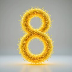 yellow 3d number eight