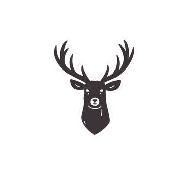 Stylized deer head vector illustration . Deer logo, icon
