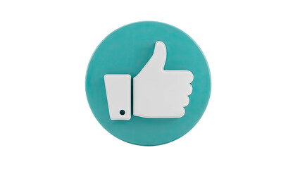 3D Thumbs Up Icon on transparent background