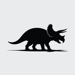 A striking silhouette of a triceratops dinosaur against a neutral background © FAS