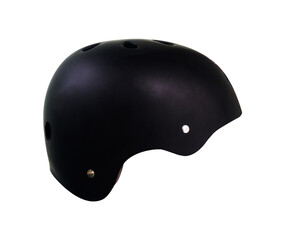 black classic bicycle helmet isolated on white background